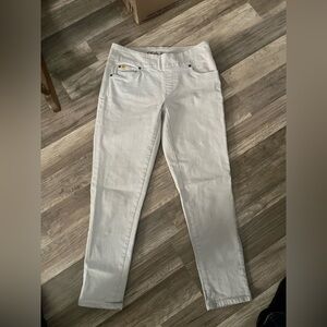 Yoga Jeans Brand Cream Slip On Skinny Jeans Sz 27 GUC +